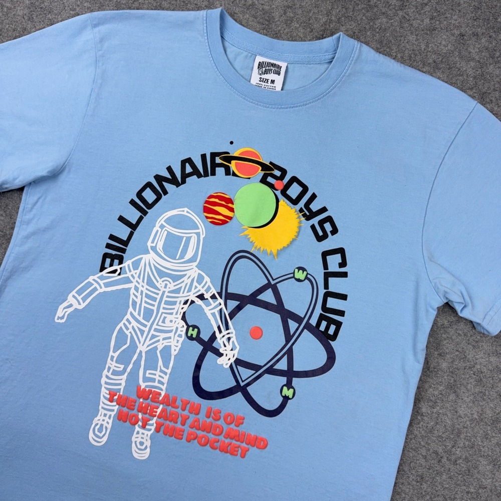 Billionaire Boys Club T Shirt Mens Medium M Blue Space Astronaut Graphic Cotton